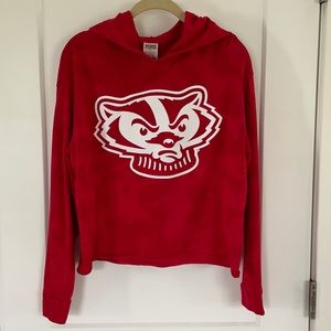 Bucky Badger Wisconsin cropped hoodie sweatshirt
